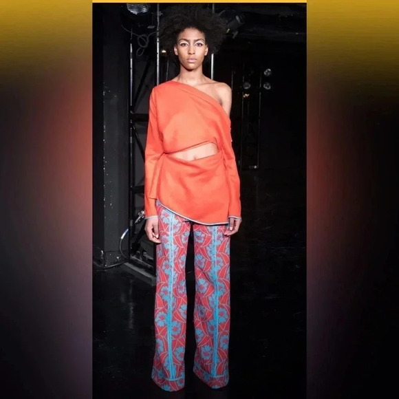 Richard Malone Draped Split One-Shoulder Hand Woven Virgin Wool Top Runway - Picture 15 of 15